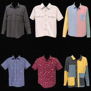 Set of 6 Men’s Button Up Shirts, S